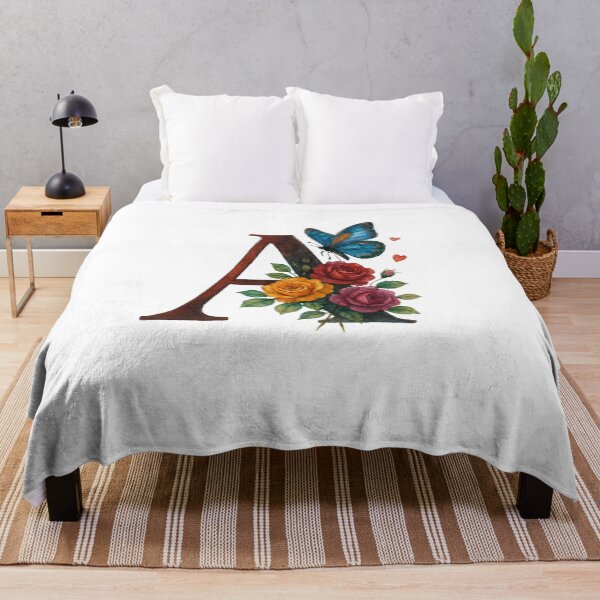 Item preview, Alphabet A with flowers and butterflies designed and sold by Shandiz Design.