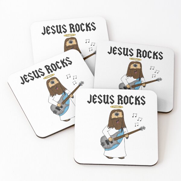 Artikelvorschau, Jesus Rocks, Bassgitarre, christlicher Bassist, Kirche, lustig entworfen und verkauft von doodlerob.