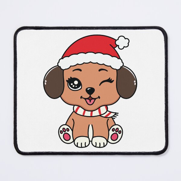 Item preview, Cute Winking Puppy in Santa Hat designed and sold by Marshallamoakohene.