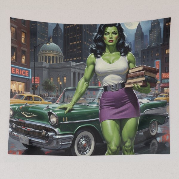 Item preview, Emerald Advocate - 1950s Vintage Legal Clerk Pinup designed and sold by Art's Diner.
