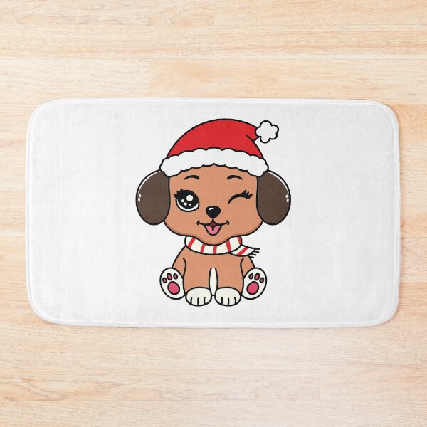 Item preview, Cute Winking Puppy in Santa Hat designed and sold by MarshallStickerX.