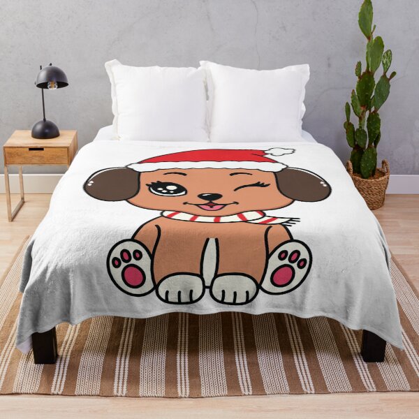 Item preview, Cute Winking Puppy in Santa Hat designed and sold by MarshallStickerX.