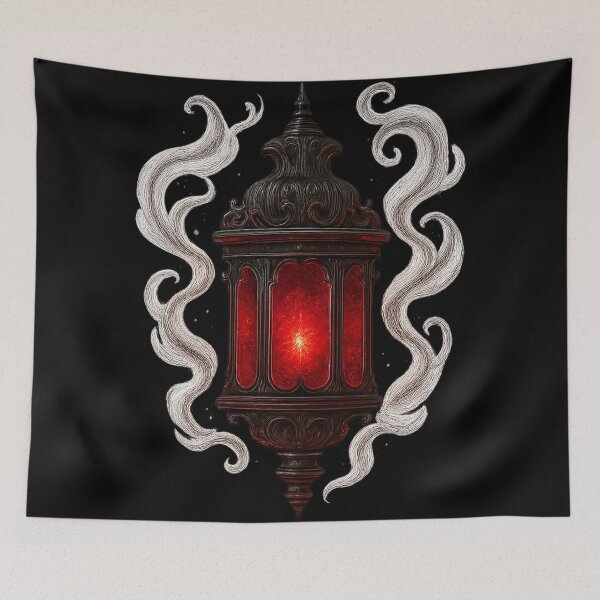 Item preview, Crimson Gothic Lantern – Dark Fantasy Occult Light designed and sold by Mouraludia.