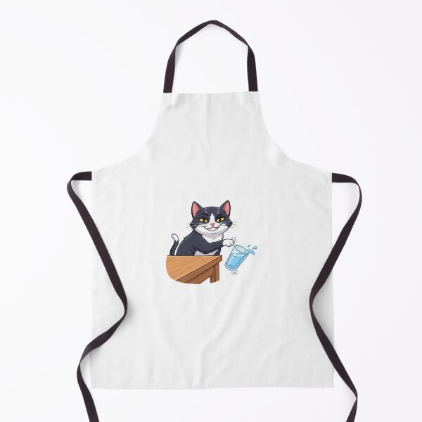 Item preview, A mocking tuxedo cat pushing a glass of water designed and sold by Stickers à gogo.