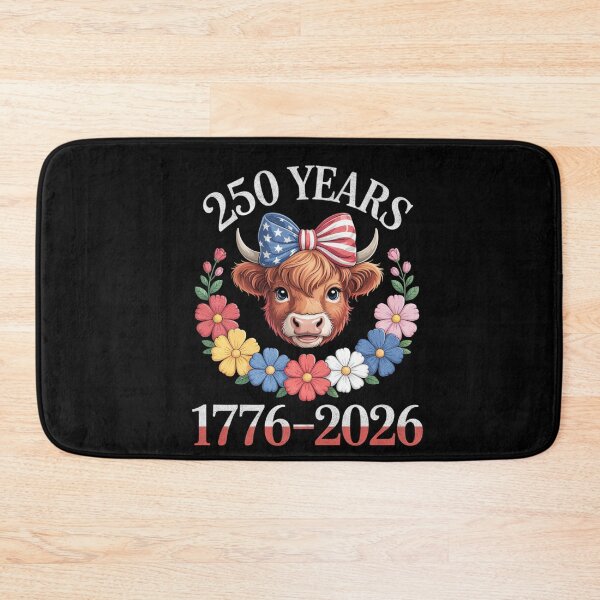 Item preview, 250 Years Highland Cow American Celebration Art designed and sold by FreshVibe Prints.