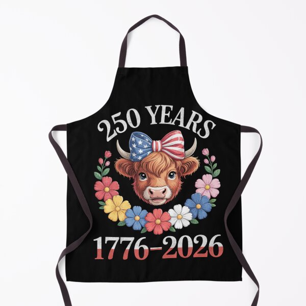 Item preview, 250 Years Highland Cow American Celebration Art designed and sold by FreshVibe Prints.