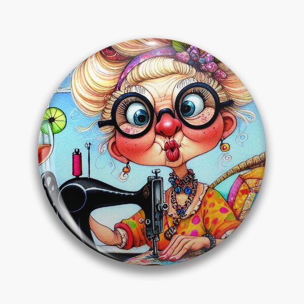 Item preview, Comical Quilting Lady designed and sold by Beyond The Canvas.