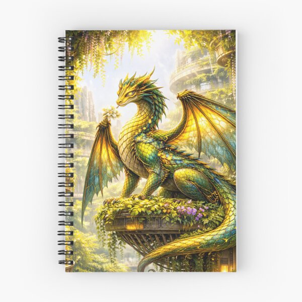 Item preview, Vertical Garden Dragon – Solarpunk Fantasy Nature Art designed and sold by EpicDragons-.