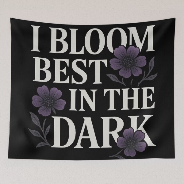 Item preview, I Bloom Best in the Dark – Gothic Floral Quote Design designed and sold by Mouraludia.