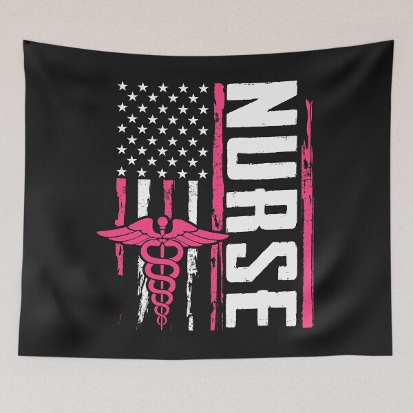 Item preview, Proud Nurse USA – Pink Medical Caduceus American Flag  designed and sold by dianadouri.