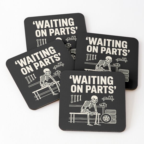 Item preview, Waiting on Parts Mechanic, Funny Auto Repair Shop Humor Gift, Skeleton Car Mechanic Graphic Tee for Gearheads designed and sold by saloui.