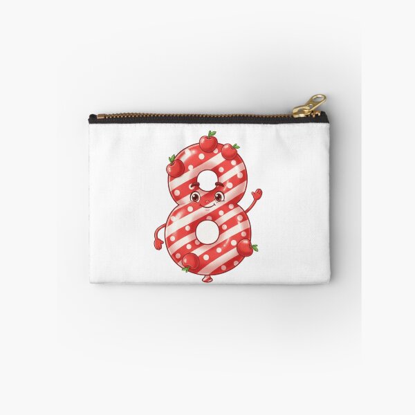 Item preview, Striped Balloon-Style Number 8 with Apples designed and sold by ToonyTeez.