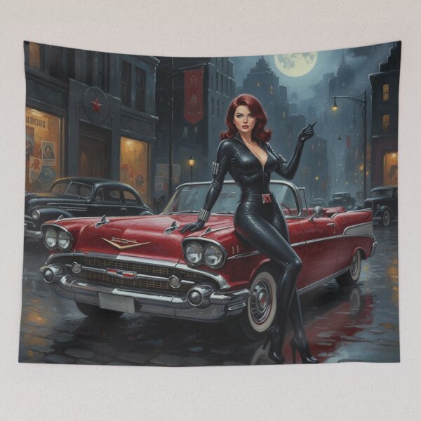 Item preview, Crimson Operative - 1950s Vintage Spy Noir Pinup designed and sold by Art's Diner.
