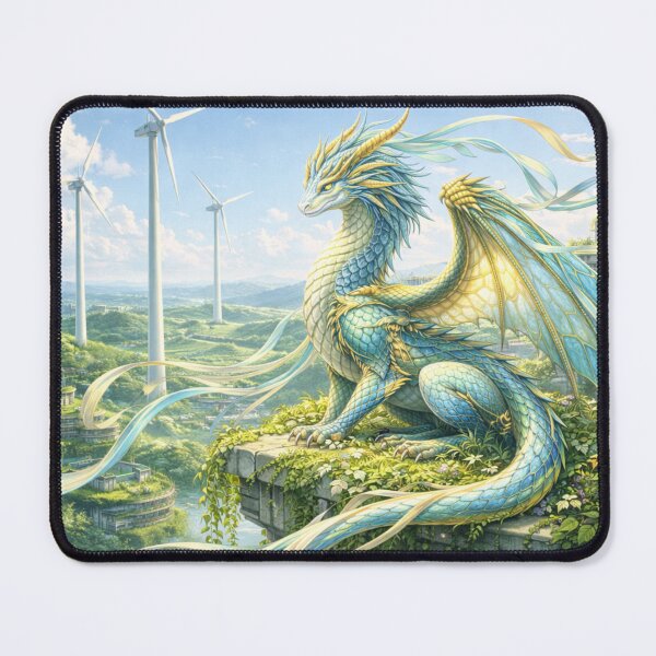 Item preview, Wind Garden Dragon – Solarpunk Fantasy Sky Art designed and sold by EpicDragons-.