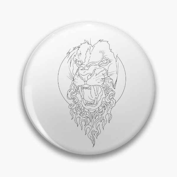 Item preview, Savage Sabertooth Flame Lion Line Art designed and sold by Color for Balance .