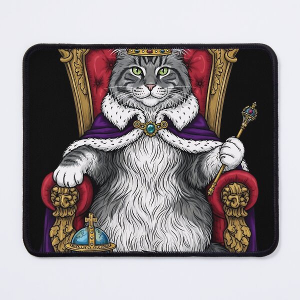 Item preview, Royal Cat on Throne Illustration – Majestic Feline King Art designed and sold by ajvero.
