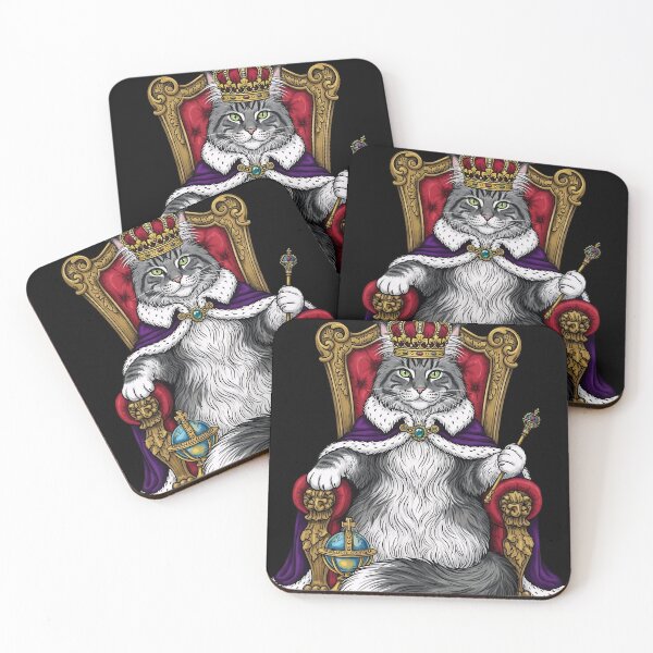 Item preview, Royal Cat on Throne Illustration – Majestic Feline King Art designed and sold by ajvero.