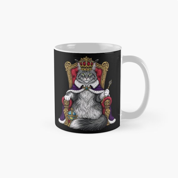 Item preview, Royal Cat on Throne Illustration – Majestic Feline King Art designed and sold by Art on Cotton.