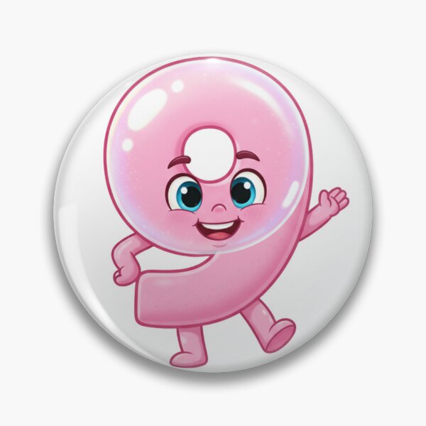 Item preview, Shiny Pink Bubble Number 9 Mascot | Friendly Waving Cartoon Character designed and sold by ToonyTeez.