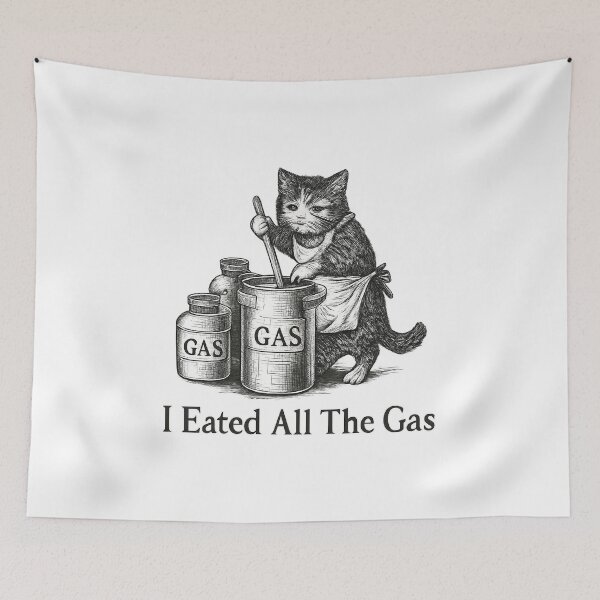Item preview, I Eated All The Gas Cat designed and sold by CloudyPress.