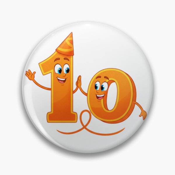 Item preview, Cheerful Orange Number 10 Mascots | High-Five Celebration & Birthday Graphic designed and sold by ToonyTeez.