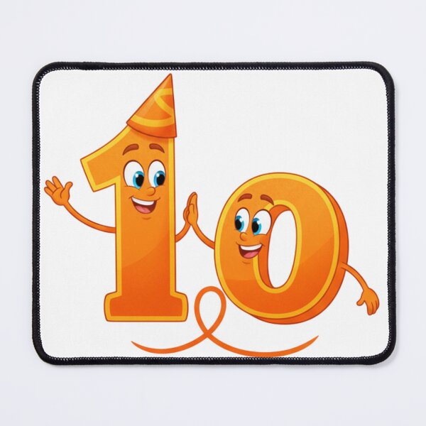 Item preview, Cheerful Orange Number 10 Mascots | High-Five Celebration & Birthday Graphic designed and sold by ToonyTeez.