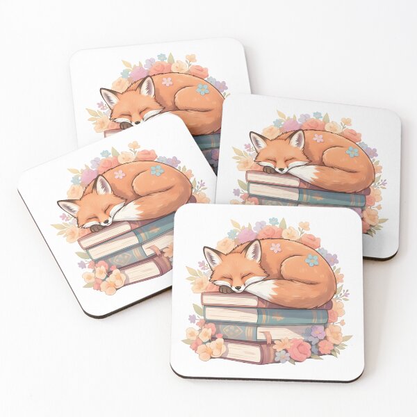 Item preview, Cute Sleeping Fox on Books – Cozy Book Lover Illustration designed and sold by Senkov.