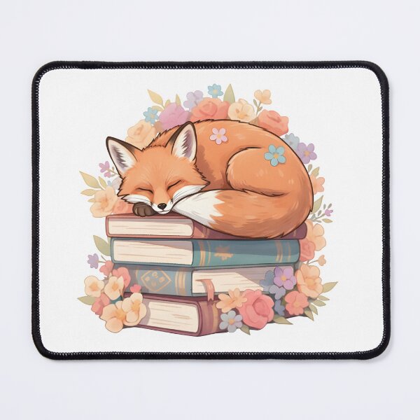 Item preview, Cute Sleeping Fox on Books – Cozy Book Lover Illustration designed and sold by Senkov.