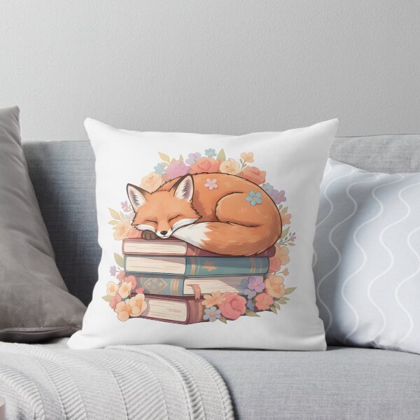 Item preview, Cute Sleeping Fox on Books – Cozy Book Lover Illustration designed and sold by Senkov.