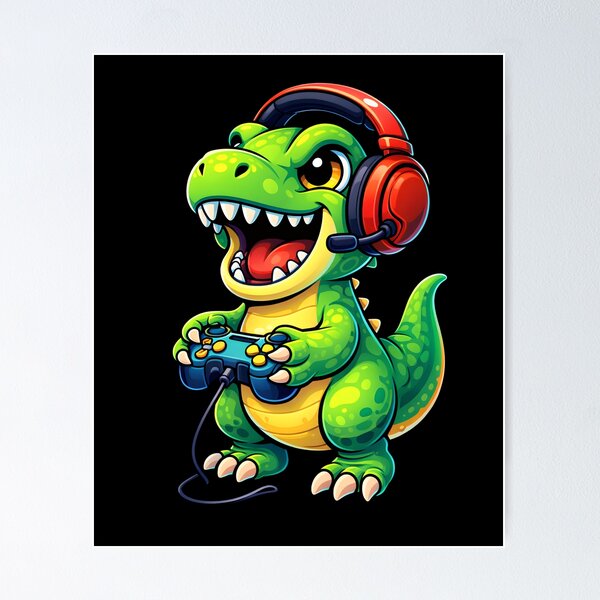 Artikelvorschau, Niedlicher Gamer-Dinosaurier, lustiges Geschenk für Gaming-Fans, Kawaii-Videospielcontroller-Grafik-T-Shirt für Gamer, Kinder, Teenager und Erwachsene entworfen und verkauft von saloui.
