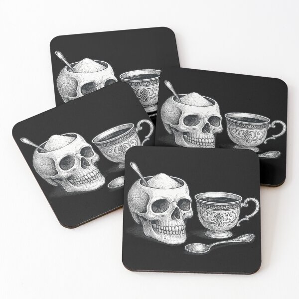 Item preview, Skull Sugar Bowl & Tea Cup designed and sold by Mouraludia.