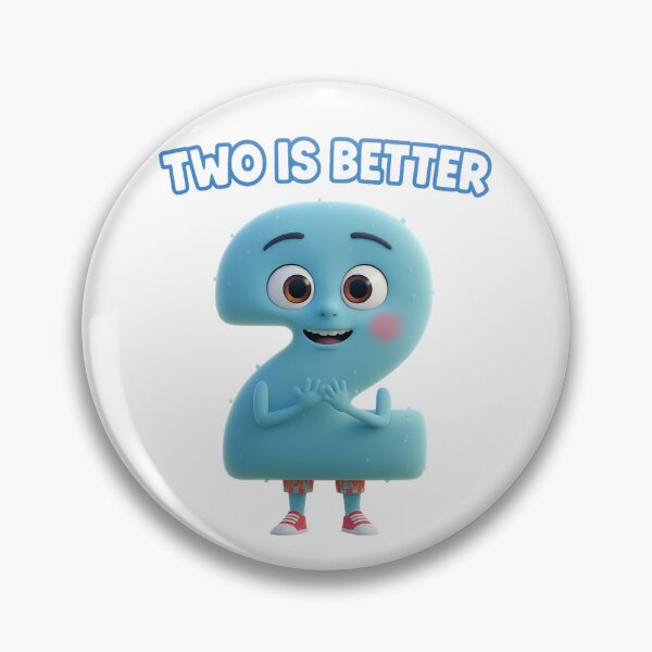 Item preview, Cute Cartoon Number 2 | "Two is Better" Friendship Graphic designed and sold by ToonyTeez.