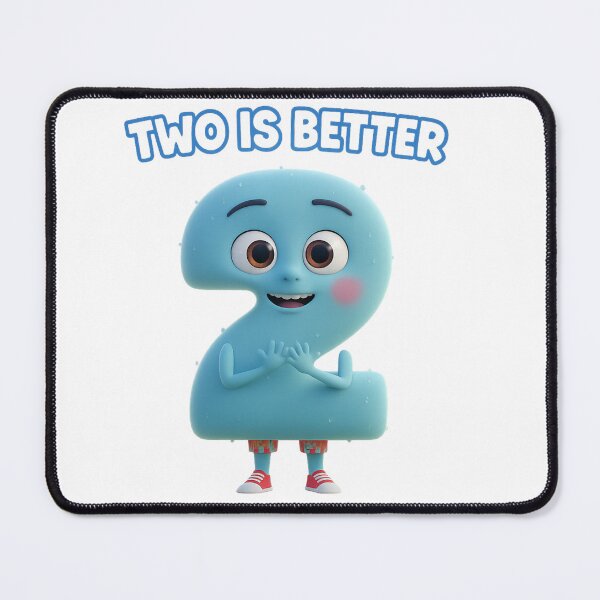 Item preview, Cute Cartoon Number 2 | "Two is Better" Friendship Graphic designed and sold by ToonyTeez.