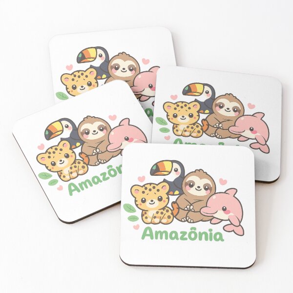 Item preview, Cute Amazon Rainforest Animals – Kawaii Jungle Friends designed and sold by CascudoGifts.