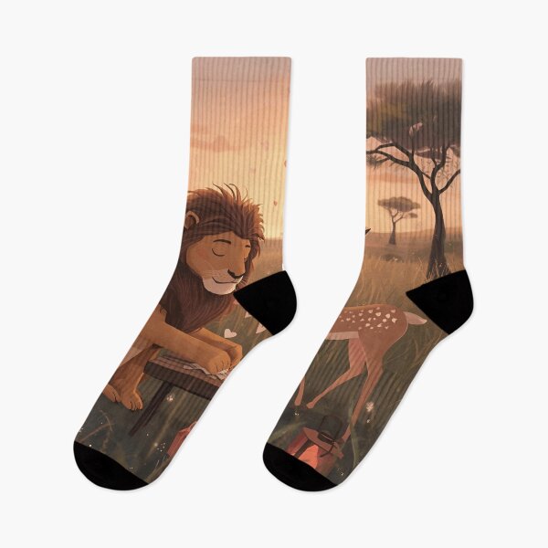 Item preview, Valentine’s Lion & Gazelle Couple • Whimsical Savanna Heart Prep Art designed and sold by WildlifeWhimsy.