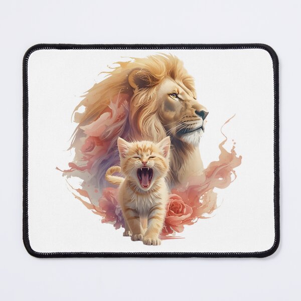 Item preview, Little Orange Cat & Lion, Cute Courage Illustration designed and sold by Moodune.