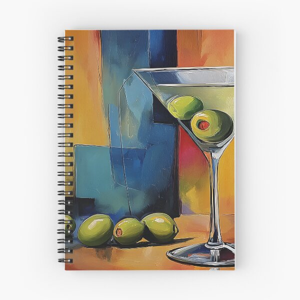 Item preview, Classic Martini Still Life with Green Olives and Cocktail Shaker Abstract Digital Art designed and sold by OlfactoART Studio.