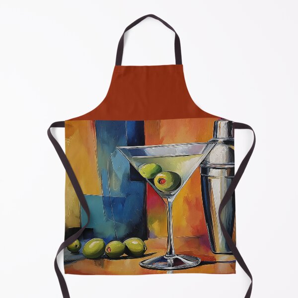Item preview, Classic Martini Still Life with Green Olives and Cocktail Shaker Abstract Digital Art designed and sold by OlfactoART Studio.