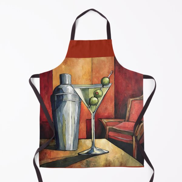 Item preview, Martini Still Life with Olives and Polished Shaker in a Warm Lounge Setting designed and sold by OlfactoART Studio.