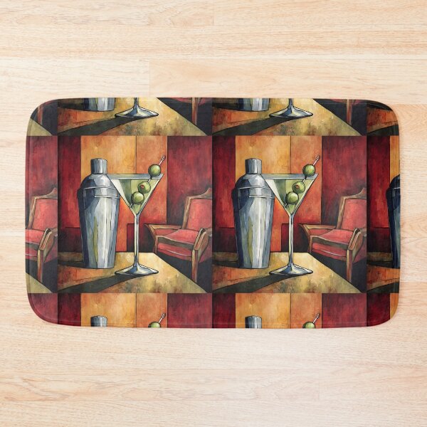 Item preview, Martini Still Life with Olives and Polished Shaker in a Warm Lounge Setting designed and sold by OlfactoART Studio.