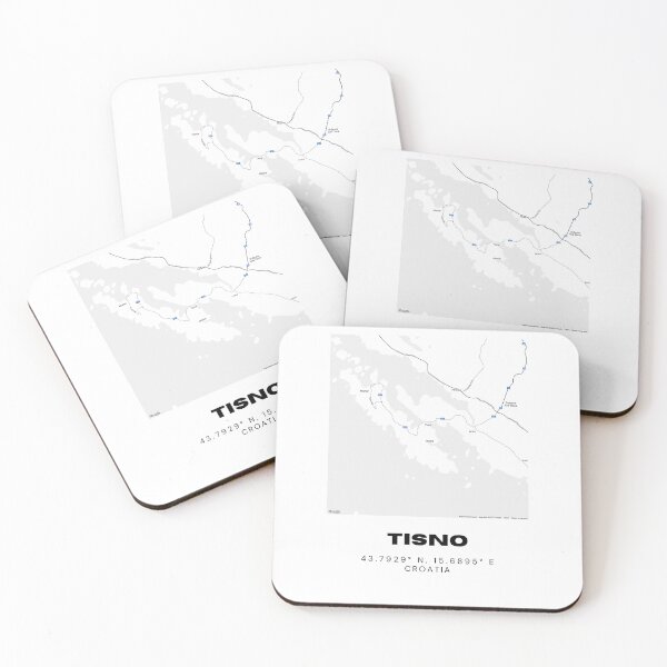 Item preview, Tisno Croatia Map Print | Dalmatian Coast Coordinates Minimalist Wall Art designed and sold by RM-Journey.