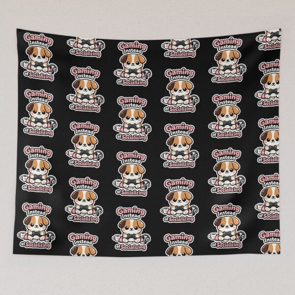 Item preview, Gaming Instead of Socializing – Funny Dog Gamer Design designed and sold by LucaVibeBrand.
