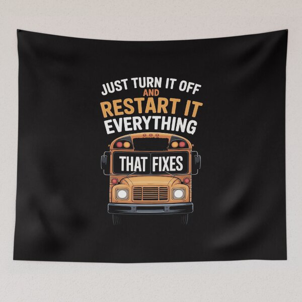 Item preview, Restart It That Fixes Everything School Bus Driver designed and sold by demarioTTS.