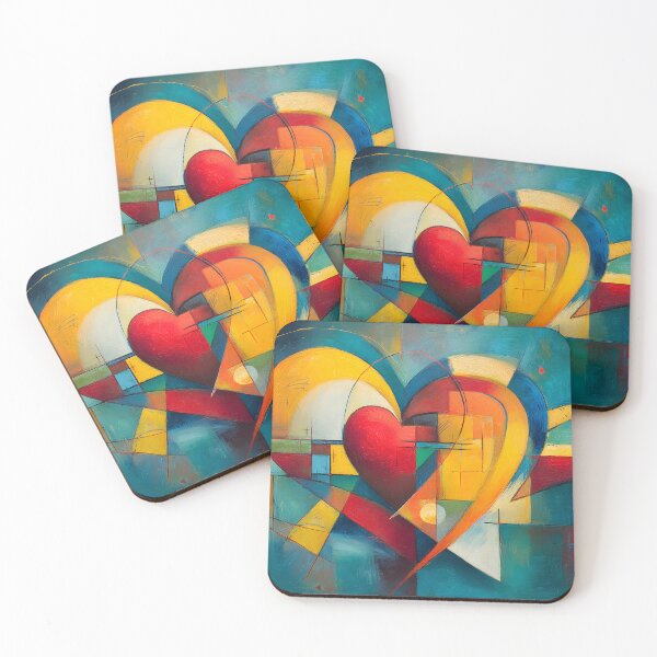 Item preview, Valentine Heart Bursting with Bold Geometric Shapes and Vibrant Color designed and sold by OlfactoART Studio.