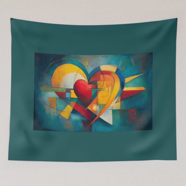 Item preview, Valentine Heart Bursting with Bold Geometric Shapes and Vibrant Color designed and sold by OlfactoART Studio.