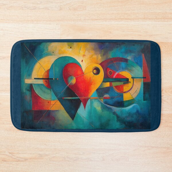 Item preview, Celebrate Valentine with Bold Geometric Shapes and a Central Red Heart designed and sold by OlfactoART Studio.