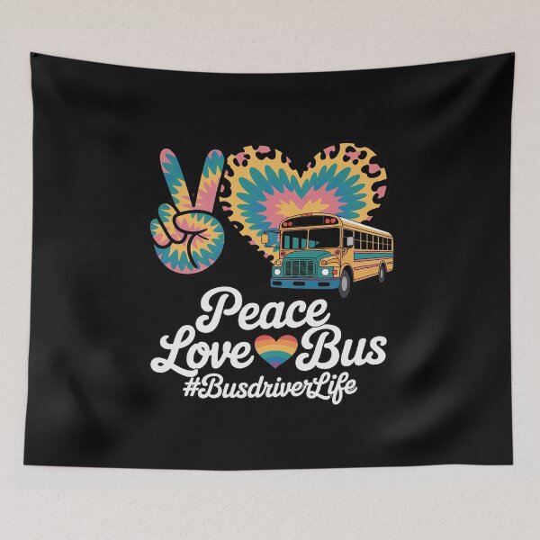 Item preview, Peace Love Bus  Leopard Bus Driver Life Gifts designed and sold by demarioTTS.
