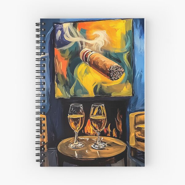 Artikelvorschau, Einladendes Interieur einer Zigarrenlounge mit zwei Ledersesseln und Whiskygläsern entworfen und verkauft von OlfactoART Studio.