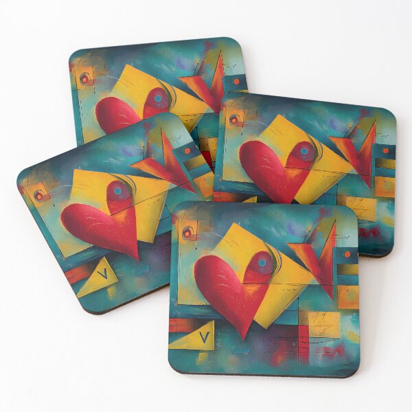 Item preview, Ignite Valentine Energy with Bold Geometric Shapes and a Central Red Heart designed and sold by OlfactoART Studio.