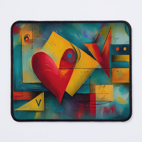 Item preview, Ignite Valentine Energy with Bold Geometric Shapes and a Central Red Heart designed and sold by OlfactoART Studio.